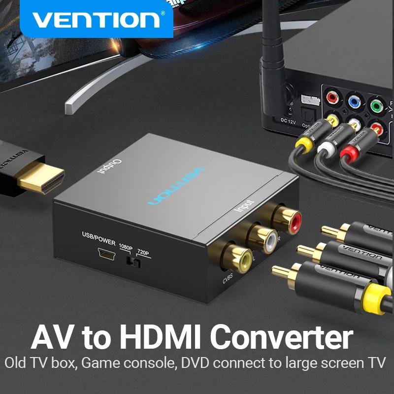Vention AV-HDMI , HDTV 1080P   , AV2HDMI RCA-HDTV CVSB L R  Ϸ  ڽ